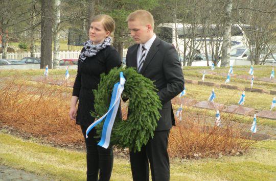 kuva Valtakunnallisen Veteraanipäivän aluejuhlasta, joka järjestettiin 27.4 Kyyjärvellä.