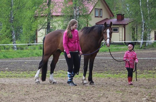 Nella, Emilia ja Jetti viime vuonna heppailemassa