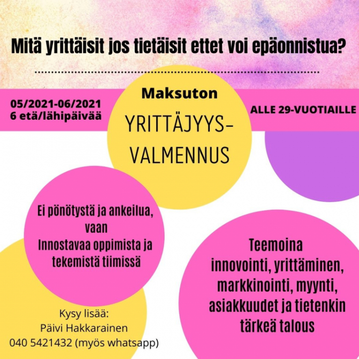 maksuton yrittäjä-valmennus