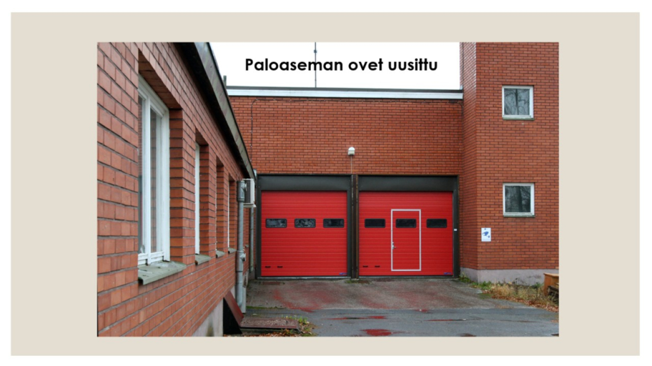 Paloaseman uudet ovet.