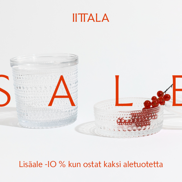 10% lisäale, kun ostat kaksi aletuotetta. Etu voimassa 13.7.2026