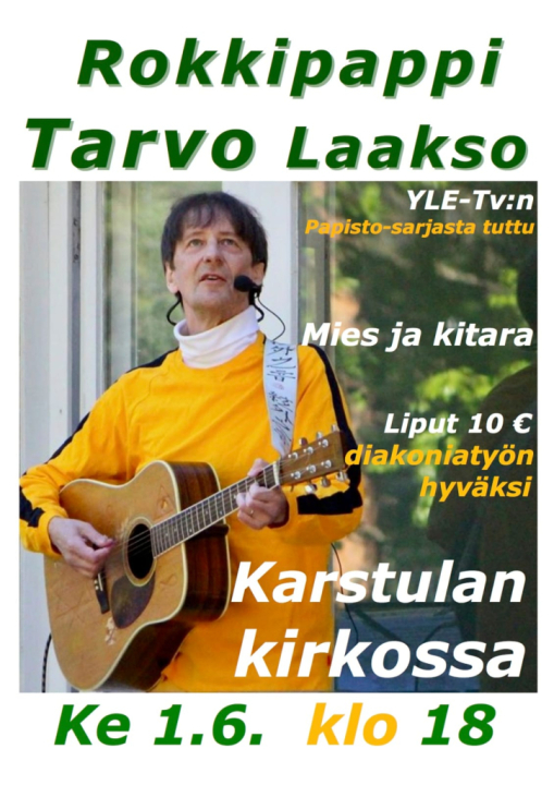 Kuvassa Tarvo Laakso kitaran kanssa