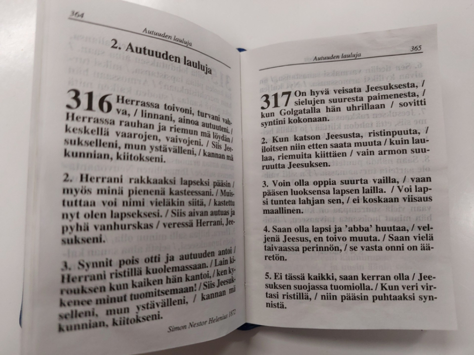 Avoin Siionin Kannel -laulukirja kohdasta Autuuden lauluja