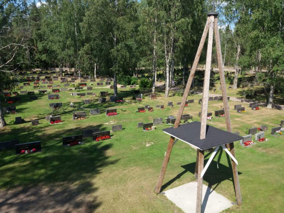 Kuva kesäiseltä hautausmaalta