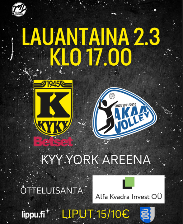 KyKy-Betset vs Akaa-Volley La 2.3. Klo: 17:00