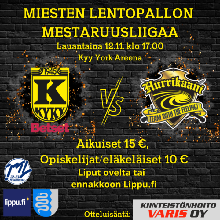 KyKy-Betset vs Hurrikaani Loimaa La 12.11. Klo: 17:00