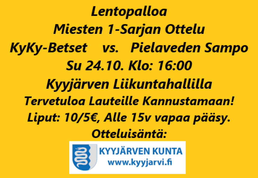 KyKy-Betset vs. Sampo Su 24.10. Klo: 16:00