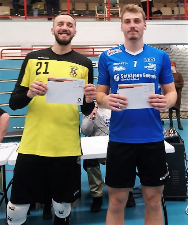 1. Ottelun palkitut: KyKy-Betset: Ralfs Ozolins, Jymy: Oskar Bodman.