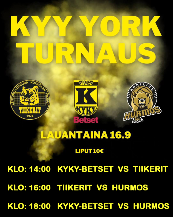 KYY YORK Turnaus La 16.9. Klo: 14:00 alkaen!