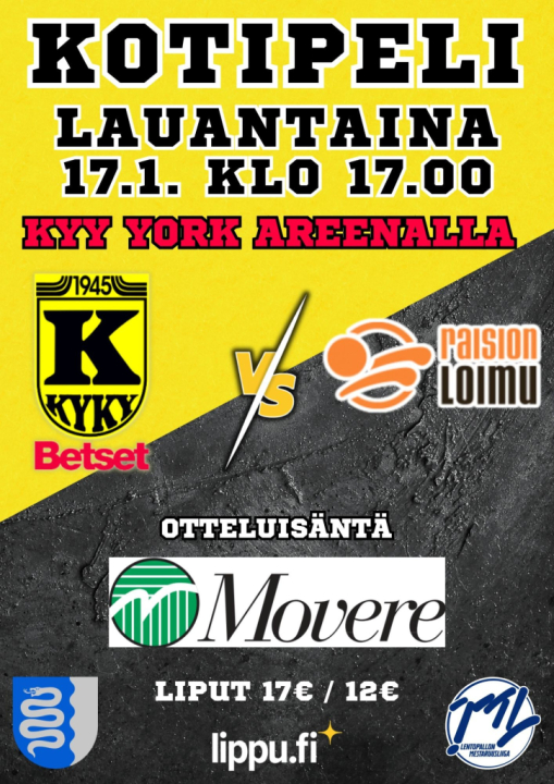 KyKy-Betset vs Raision Loimu La 17.1. Klo: 17:00