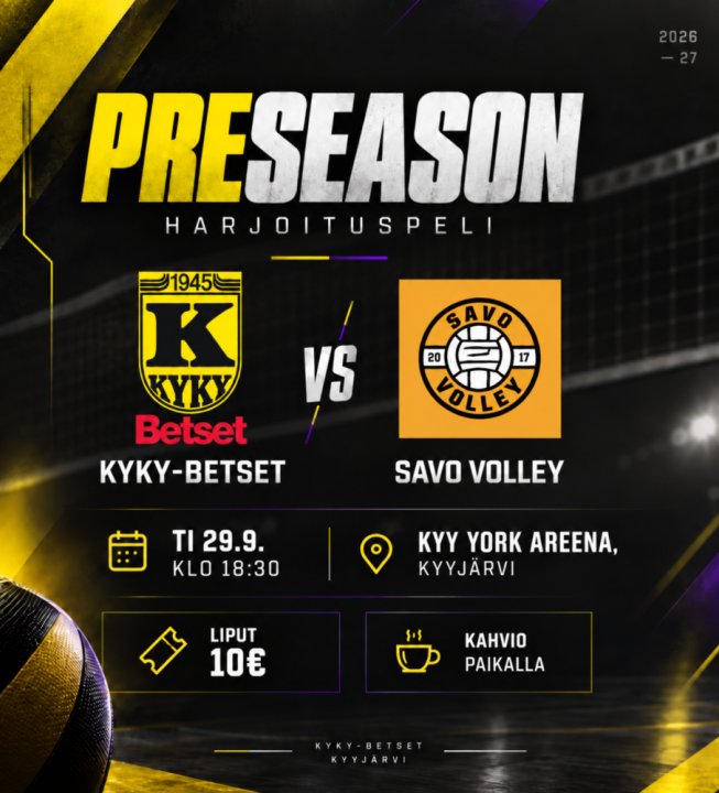 KyKy-Betset vs Savo Volley Ti 29.9. Klo: 18:30
