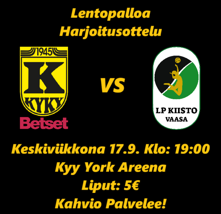 KyKy-Betset vs Vaasan Kiisto Ke 17.9. Klo: 19:00