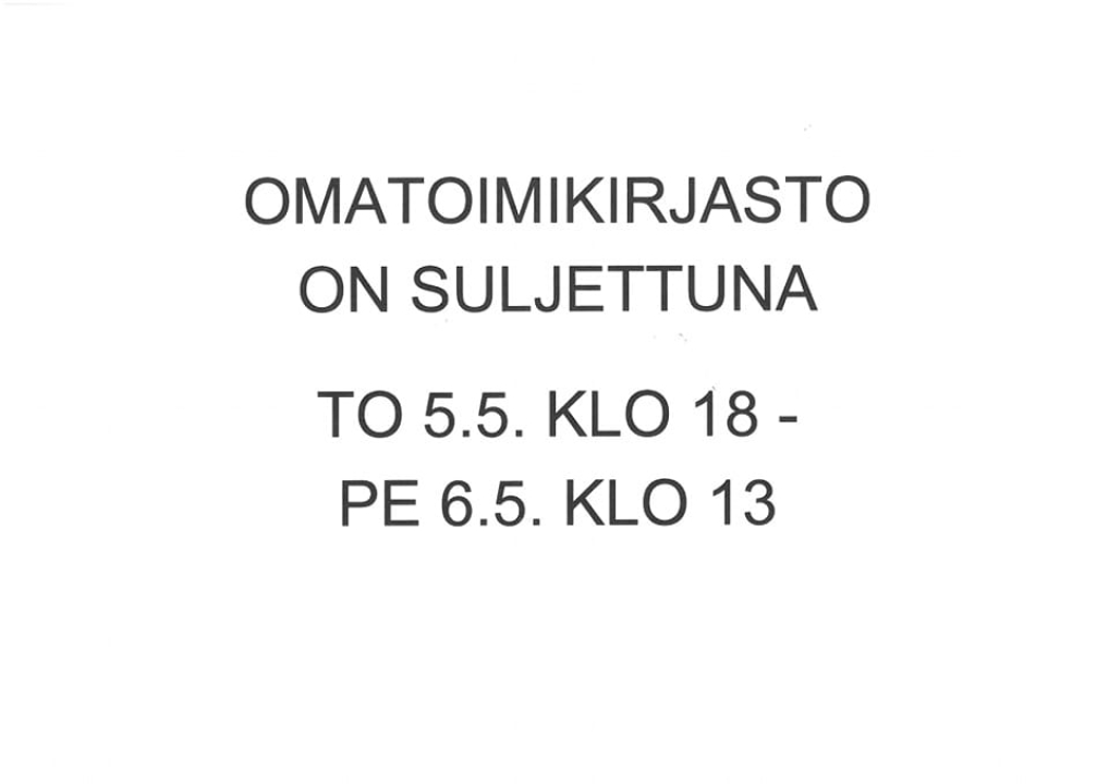 Omatoimikirjaston sulku.