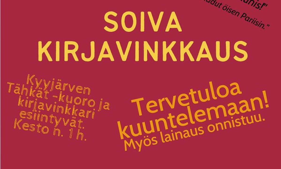 Soiva kirjavinkkaus.