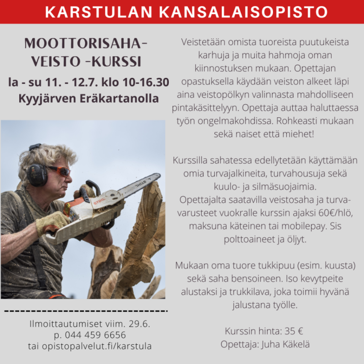 Moottorisahaveisto-kurssi.
