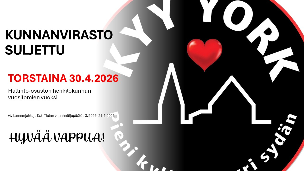 Kunnanvirasto suljettu 30.4.2026