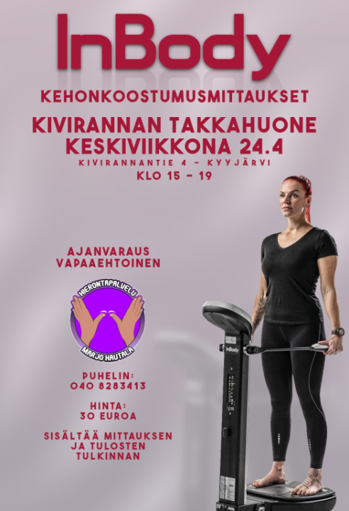 Inbody kehonkoostumusmittaukset Kyyjärvellä.