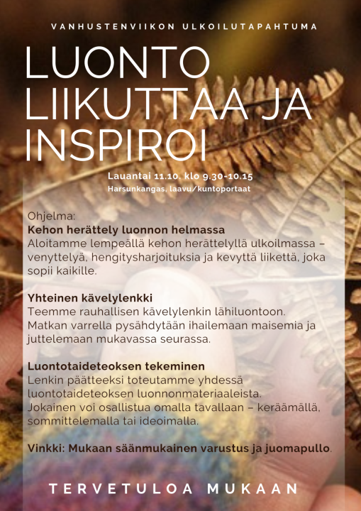 Vanhustenviikon ulkoilutapahtuma.