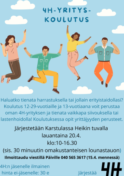 4H-yrityskoulutuksen mainos.