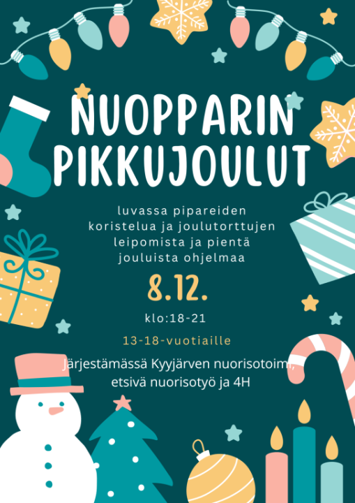 Pikkujoulumainos 13-18-vuotiaille.