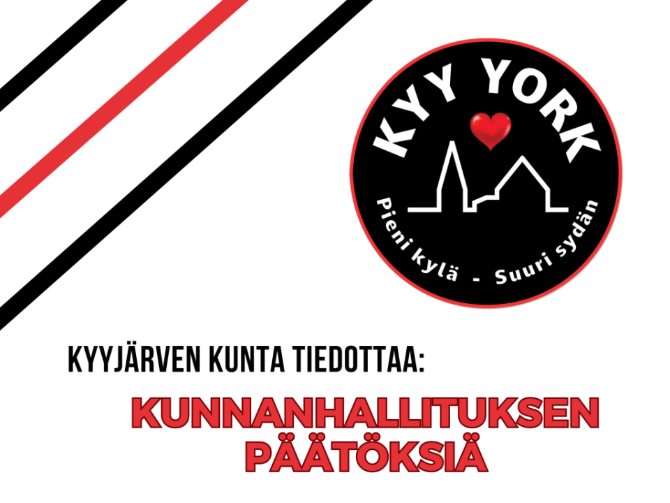 Kyyjärven kunta tiedottaa - kunnanhallituksen päätöksiä.