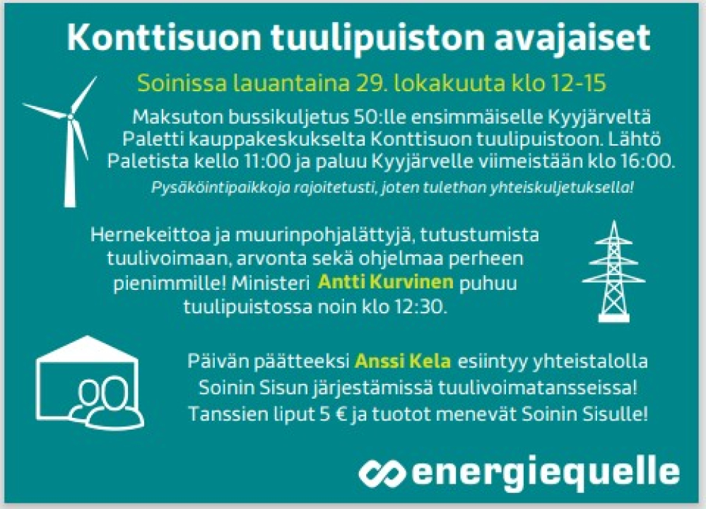 Konttisuon tuulipuiston avajaiset.