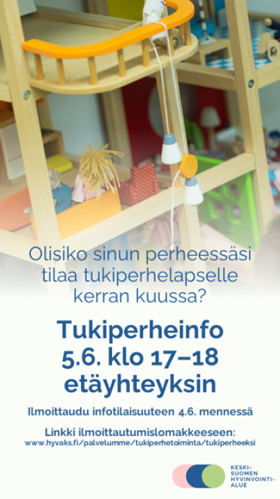 Tervetuloa tukiperhoinfo -tilaisuuteen juliste.