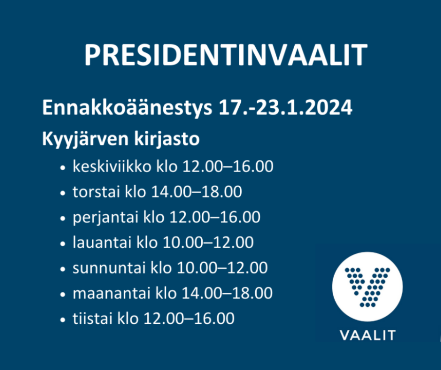 Ennakkoäänestys käynnistyy keskiviikkona 17.1.