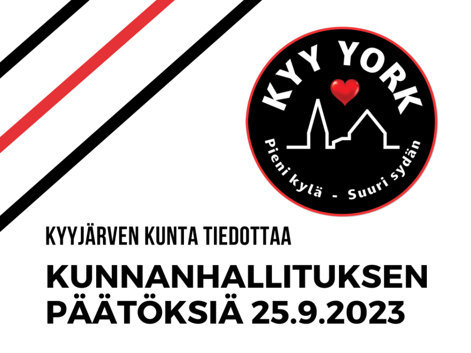 Kyyjärven kunta tiedottaa: Kunnanhallituksen päätöksiä 25.9.2023