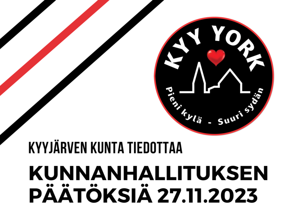 Kunnanhallituksen päätöksiä 27.11.2023