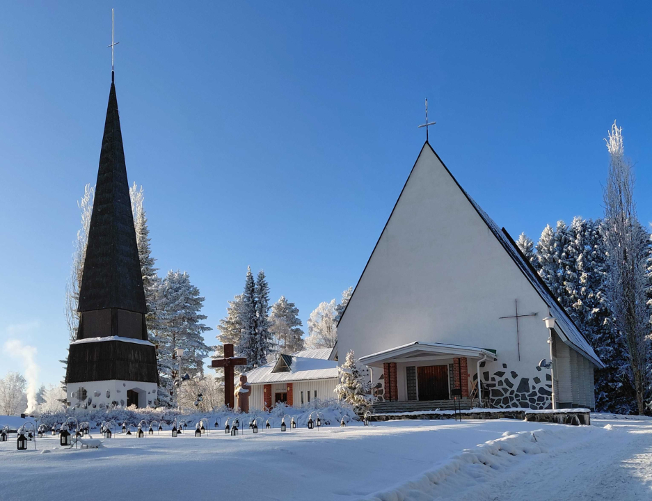 Kyyjärven kirkko talviasussa