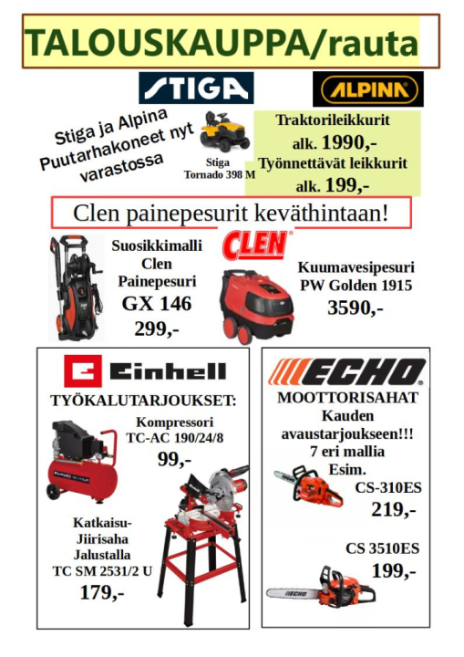 Clen painepesurit keväthintaan!