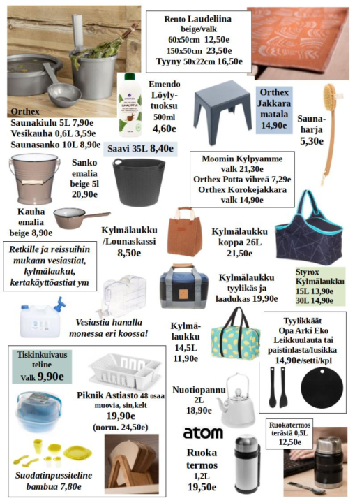 Retkelle ja saunaan