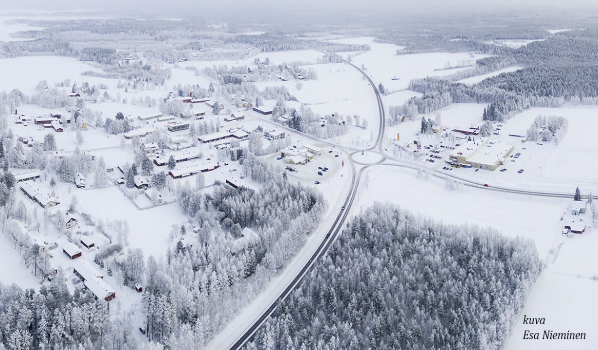 Risteysalueen ilmakuva.