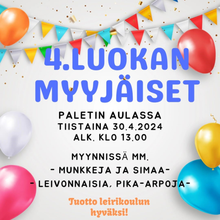 myyjäiset paletissa.