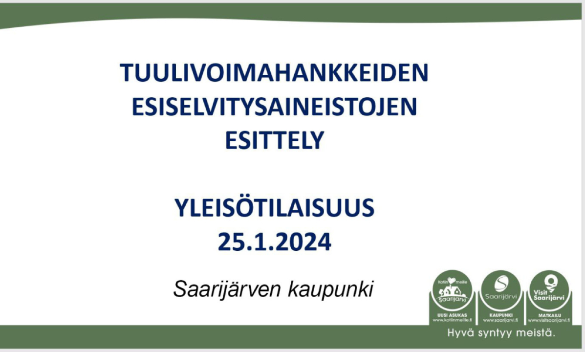 saarijärvi tuulivoimapuistojen esittely.