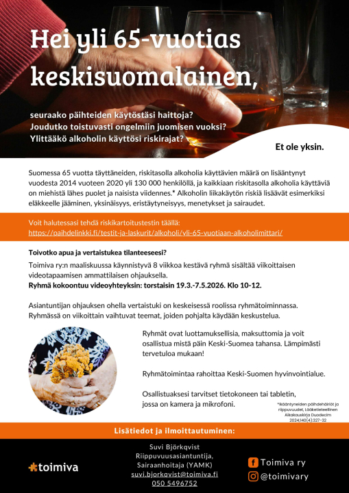 Ikääntyneet ja päihteet - ryhmä