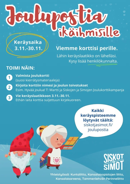Joulupostia ikäihmisille