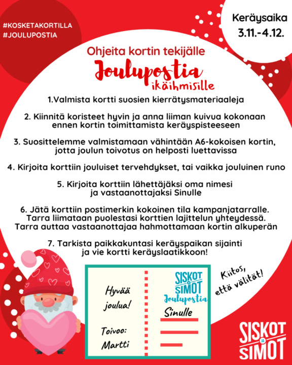 Joulupostia ikäihmisille