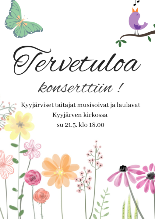 kevättä, perhosia ja kukkasia