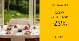 myiittala päivät -25%,  etu sisältää rajauksia